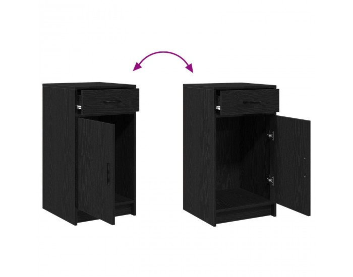 Sonata H 2-Часов Комплект Тоалетни Масички с LED Черна Инженерна Дървесина