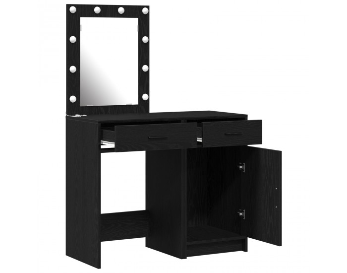 Sonata H 2-Часов Комплект Тоалетни Масички с LED Черна Инженерна Дървесина