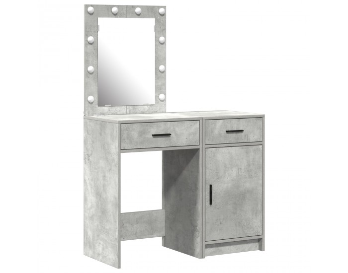 Sonata H 2 частен комплект тоалетна маса с LED, сив бетон, инженерна дървесина