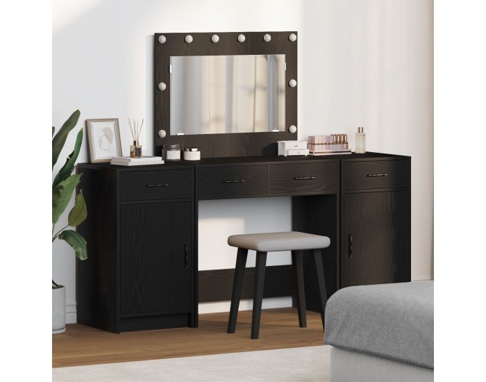 Sonata H Черен комплект тоалетка с LED светлина, 3 части