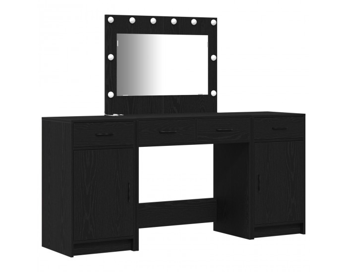 Sonata H Черен комплект тоалетка с LED светлина, 3 части