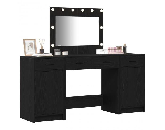 Sonata H Черен комплект тоалетка с LED светлина, 3 части