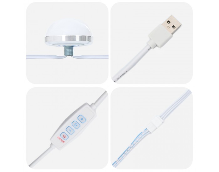 Sonata H Черен комплект тоалетка с LED светлина, 3 части