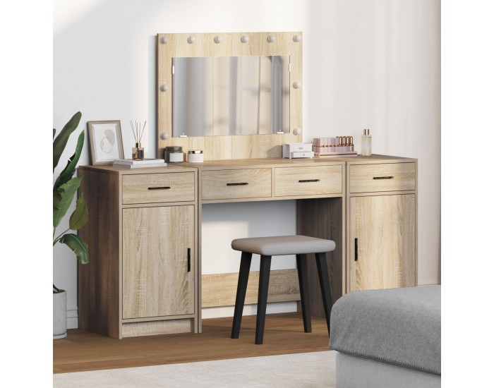 Sonata H 3 частен комплект тоалетка с LED осветление от дъбова инженерна дървесина