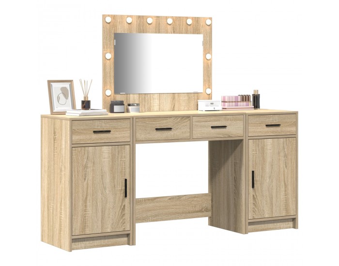 Sonata H 3 частен комплект тоалетка с LED осветление от дъбова инженерна дървесина