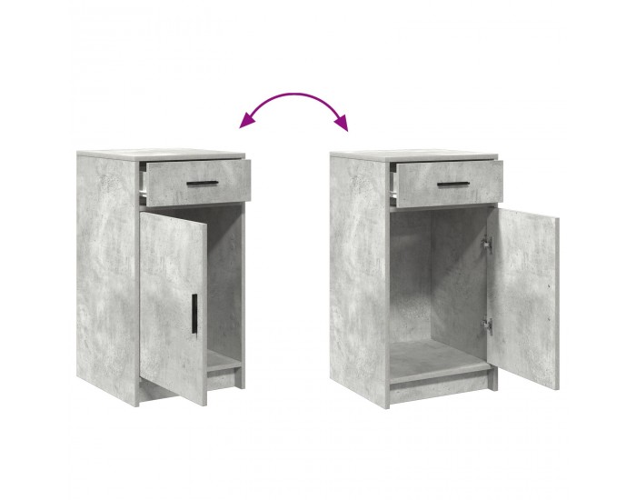 Sonata H 3 Частен Комплект Тоалетка с LED Сив Конструиран Дървен