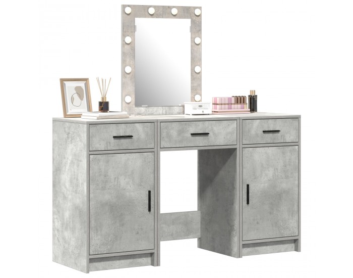 Sonata H 3 Частен Комплект Тоалетка с LED Сив Конструиран Дървен