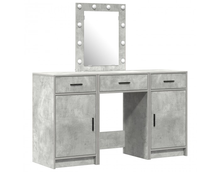 Sonata H 3 Частен Комплект Тоалетка с LED Сив Конструиран Дървен