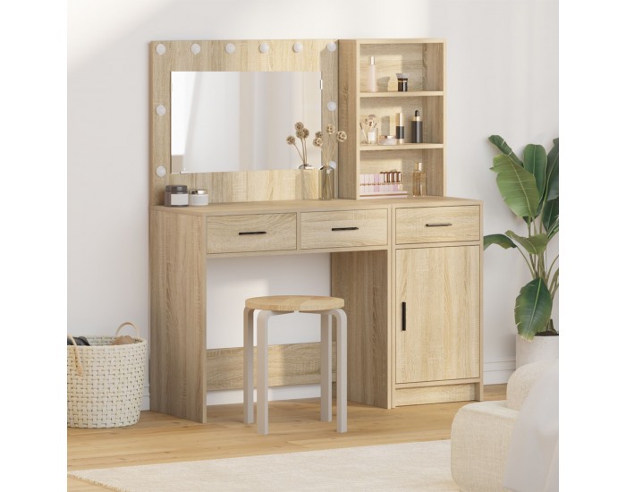 Sonata H 2 Часов комплект тоалетна маса с LED от Сонома дъбова инженерна дървесина