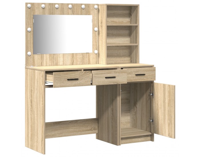 Sonata H 2 Часов комплект тоалетна маса с LED от Сонома дъбова инженерна дървесина