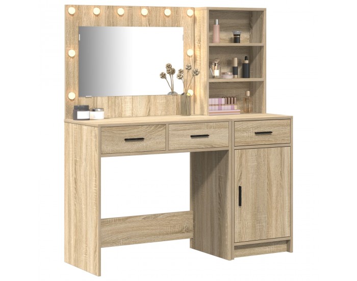 Sonata H 2 Часов комплект тоалетна маса с LED от Сонома дъбова инженерна дървесина