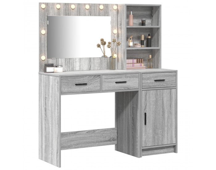 Sonata H 2 Часов Комплект Тоалетка с LED Сиво Инженерно Дърво