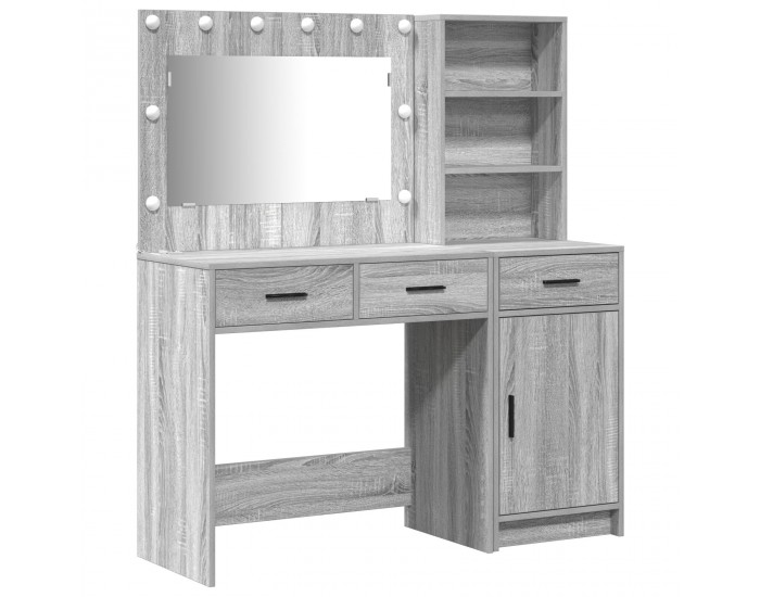 Sonata H 2 Часов Комплект Тоалетка с LED Сиво Инженерно Дърво