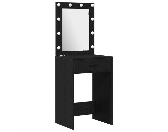 Sonata H Комплект тоалетна маса с LED осветление от 2 части Черно Инженерна дървесина