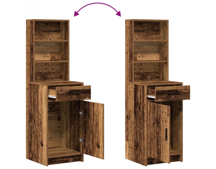 Sonata H 3 частен комплект за тоалетна маса от старо дърво и инженерно дърво