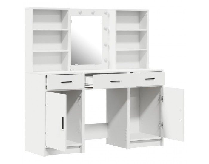 Sonata H 3 Частен Комплект Тоалетна Маса Бяла Инженерна Дървесина