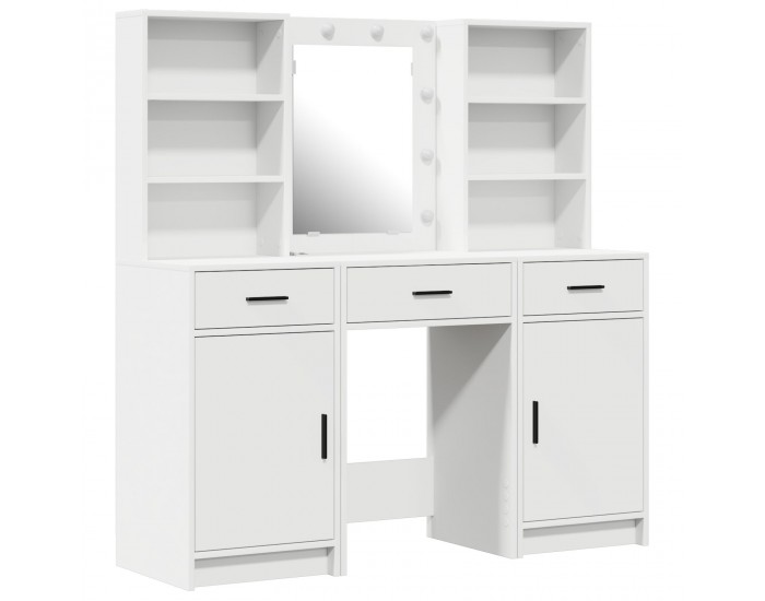 Sonata H 3 Частен Комплект Тоалетна Маса Бяла Инженерна Дървесина