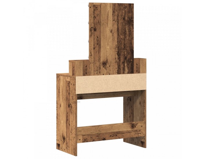 Sonata H Тоалетна маса с огледало и LED светлини от старо дърво