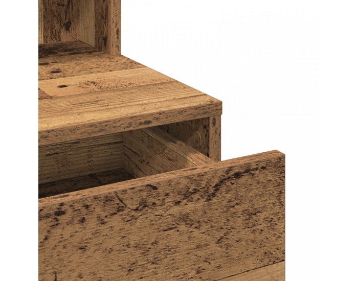 Sonata H Тоалетна маса с огледало и LED светлини от старо дърво