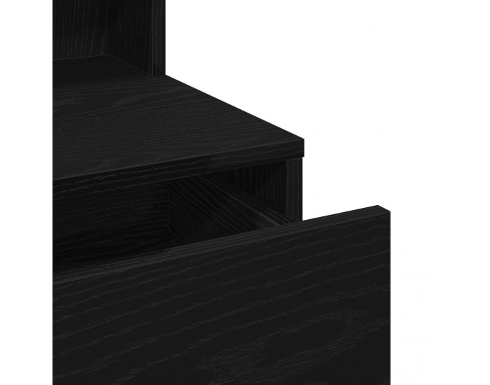 Sonata H Тоалетка с Огледало и LED Светлини Черен Дъб Инженерна Дървесина