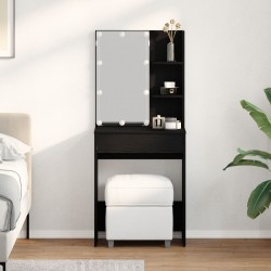 Sonata H LED Тоалетна маса в Черен дъб, 60x40x140 см, Изработена от Инженерна дървесина - Тоалетки и Огледала