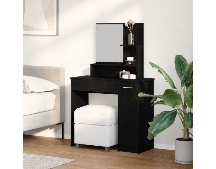 Sonata H Черен дъб тоалетна маса с огледало - 86.5 x 35 x 136 см