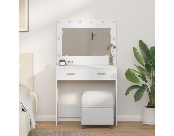 Sonata H Тоалетка с LED осветление - Бяла, 78.5 x 41 x 135 см