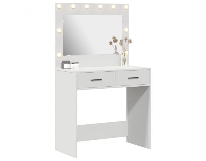 Sonata H Тоалетка с LED осветление - Бяла, 78.5 x 41 x 135 см