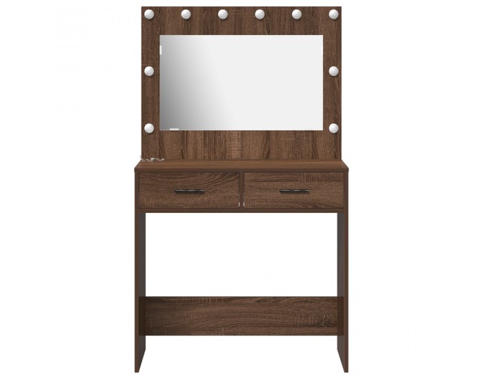 Sonata H Тоалетка с LED светлини Кафяв дъб 78,5x41x135 см