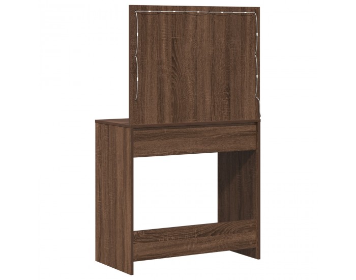 Sonata H Тоалетка с LED светлини Кафяв дъб 78,5x41x135 см