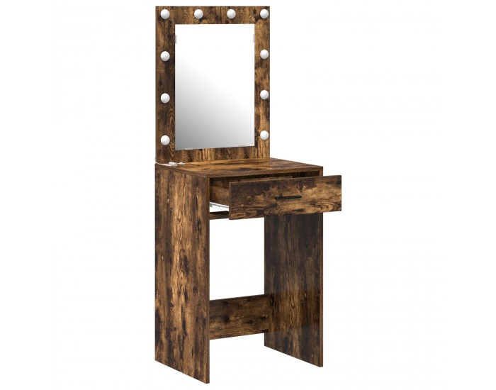 Sonata H Dressing Table с LED светлини Опушен дъб 50x41x135 см Sonata H Dressing Table с LED светлини Опушен дъб 50x41x135 см