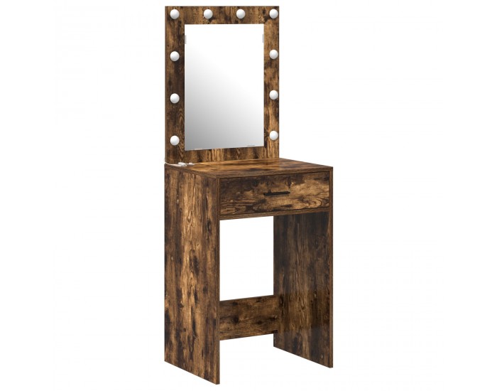Sonata H Dressing Table с LED светлини Опушен дъб 50x41x135 см Sonata H Dressing Table с LED светлини Опушен дъб 50x41x135 см