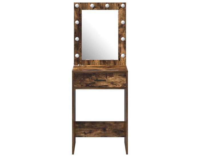 Sonata H Dressing Table с LED светлини Опушен дъб 50x41x135 см Sonata H Dressing Table с LED светлини Опушен дъб 50x41x135 см