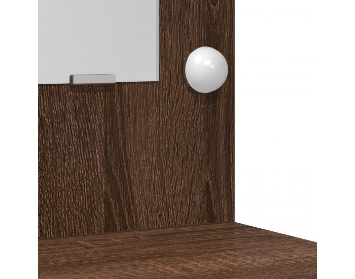 Sonata H Тоалетка с LED светлини Кафяв дъб 50x41x135 см