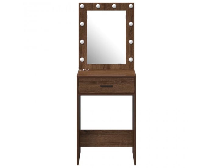 Sonata H Тоалетка с LED светлини Кафяв дъб 50x41x135 см