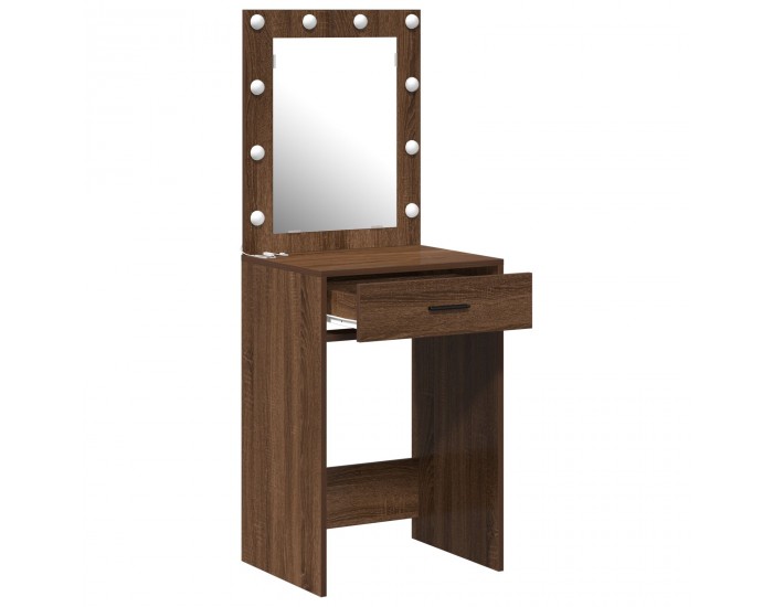 Sonata H Тоалетка с LED светлини Кафяв дъб 50x41x135 см