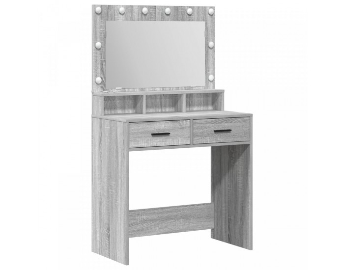 Sonata H Тоалетка с LED светлини - Сиво Сонома, 79x41x135 см