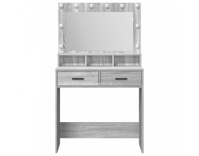 Sonata H Тоалетка с LED светлини - Сиво Сонома, 79x41x135 см