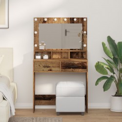 Sonata H Тоалетка с LED светлини - Старо дърво, 79x41x135 см - Тоалетки и Огледала