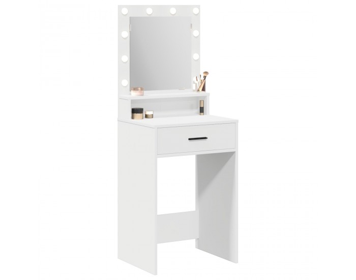 Sonata H Тоалетно шкафче с LED лампи - Бяло 50x41x135 см