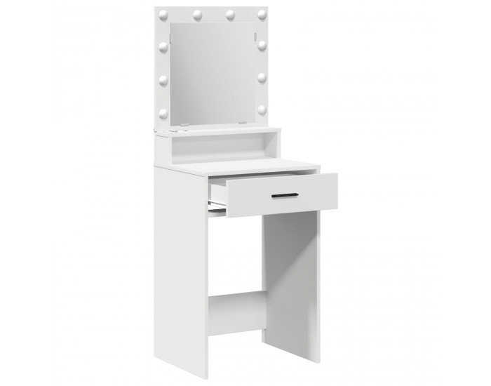 Sonata H Тоалетно шкафче с LED лампи - Бяло 50x41x135 см