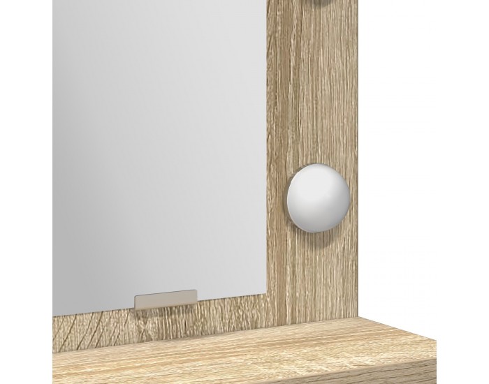 Sonata H Тоалетна маса с LED светлини Сонома дъб 50x41x135 см