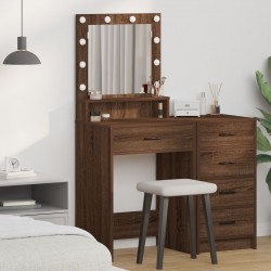 Sonata H Тоалетка с LED светлини, кафяв дъб, 50x41x135 см - Тоалетки и Огледала