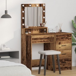 Sonata H Тоалетка с LED светлини - Старо дърво 50x41x135 см - Тоалетки и Огледала
