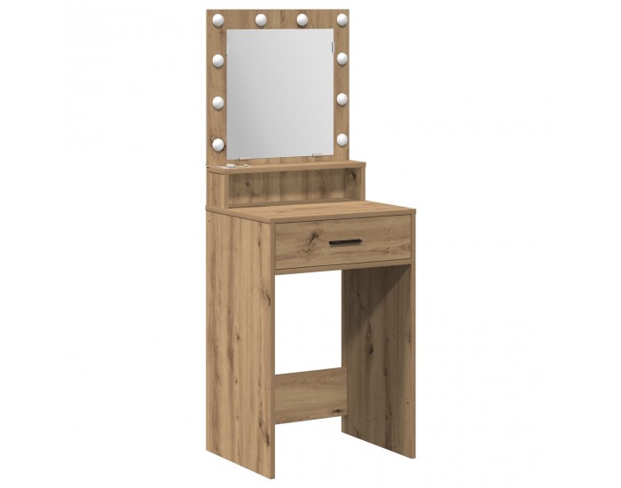 Sonata H Тоалетна с LED светлини, Ръчно изработен дъб, 50x41x135 см