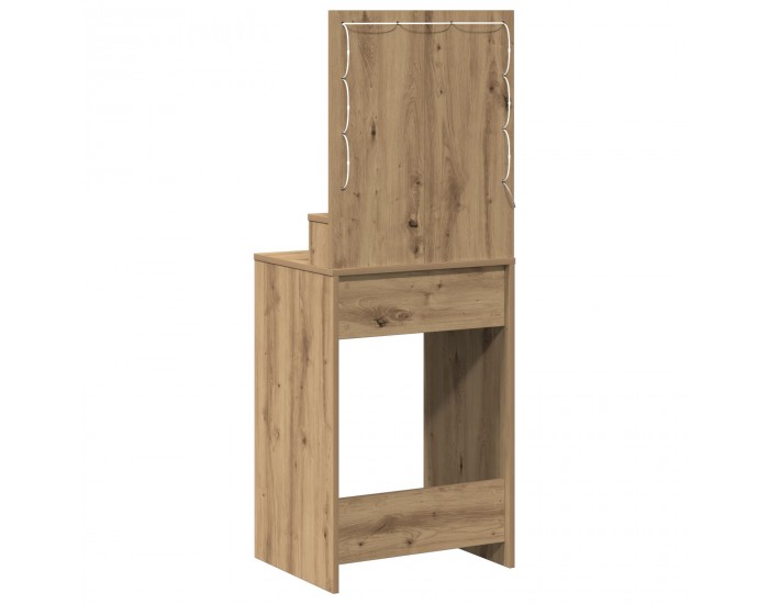 Sonata H Тоалетна с LED светлини, Ръчно изработен дъб, 50x41x135 см