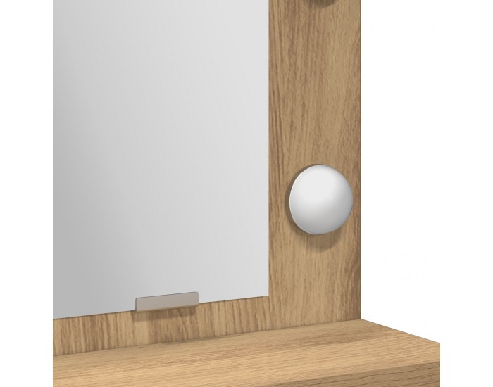 Sonata H Тоалетна с LED светлини, Ръчно изработен дъб, 50x41x135 см