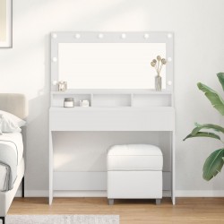 Sonata H Бял Тоалетен Щендлер с LED Светлини - 100x41x135 см - Тоалетки и Огледала