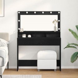 Sonata H Тоалетна маса с LED светлини, Черен дъб, 100x41x135 см - Тоалетки и Огледала