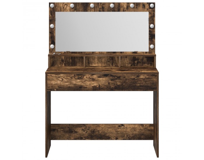 Sonata H Тоалетка с LED светлина, Опушен дъб, 100x41x135 см